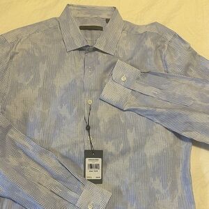 John Varvatos Classic Blue Pinstripe Dress Shirt